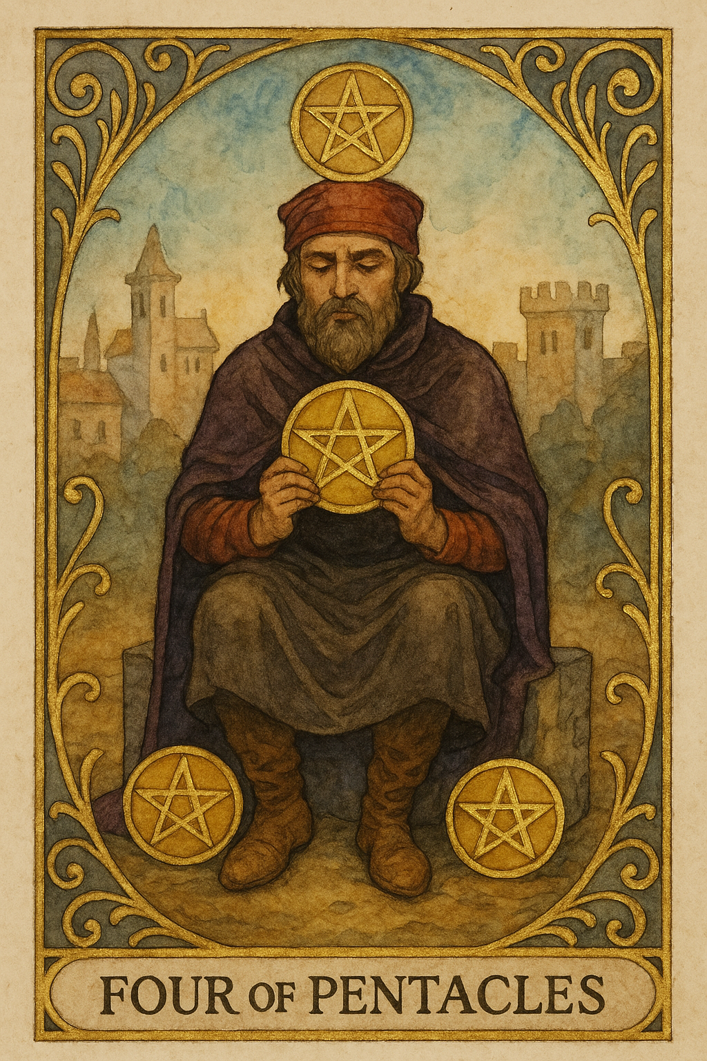 Four of Pentacles Tarot Card